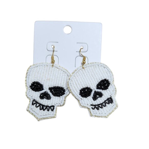 Jewelry - Skull Seed Bead Earrings